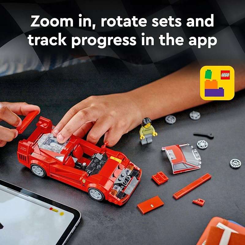LEGO Speed Champions Ferrari F40 Supercar, Toy Car Model Building Set with Driver Minifigure, Collectible Ferrari Toy for Kids Ages 9 and Up, 76934 - Image 6