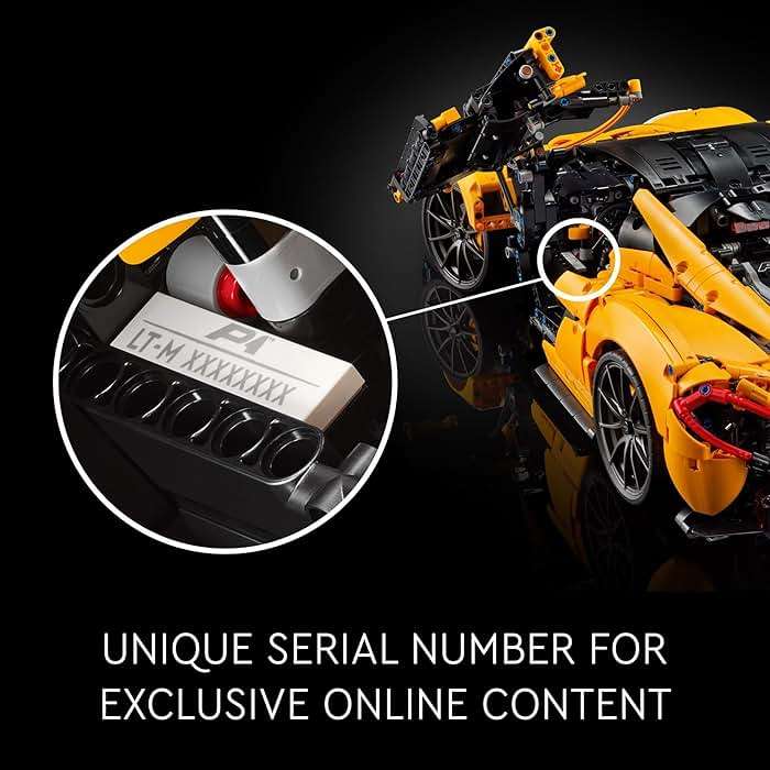 LEGO Technic McLaren P1 Hypercar Building Set, Gift for Adult Racing Fans, Race Car Collectible Model with V8 Piston Engine and 7-Speed Gearbox, 42172 - Image 6