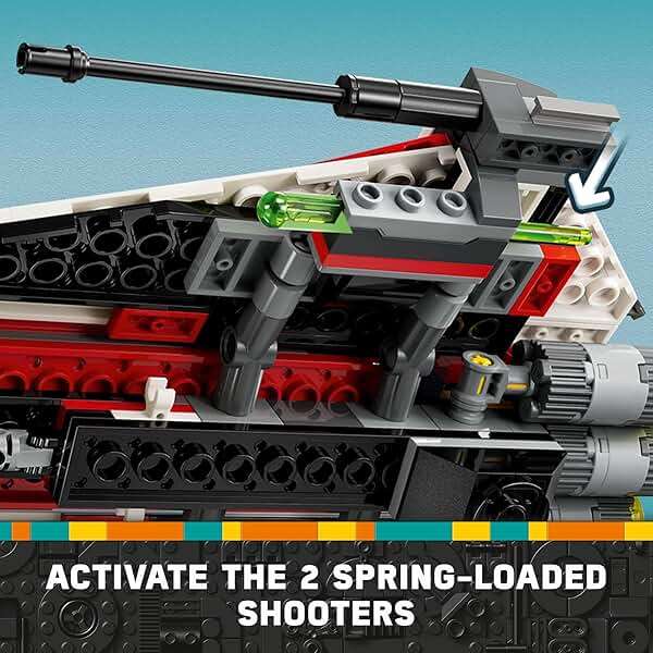 LEGO Star Wars Jedi Bob’s Starfighter Buildable Toy Vehicle, Brick Built Star Wars Starship with Jedi Bob Minifigure, Birthday Gift Idea for Boys, Girls or Any Fan Ages 8 and Up, 75388 - Image 4