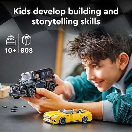 LEGO Speed Champions Mercedes-AMG G 63 & SL 63 Building Toys - Kids Pretend Play Toy Cars for Boys & Girls, Ages 10+ Years - Gifts for Christmas - 76924 - Image 5