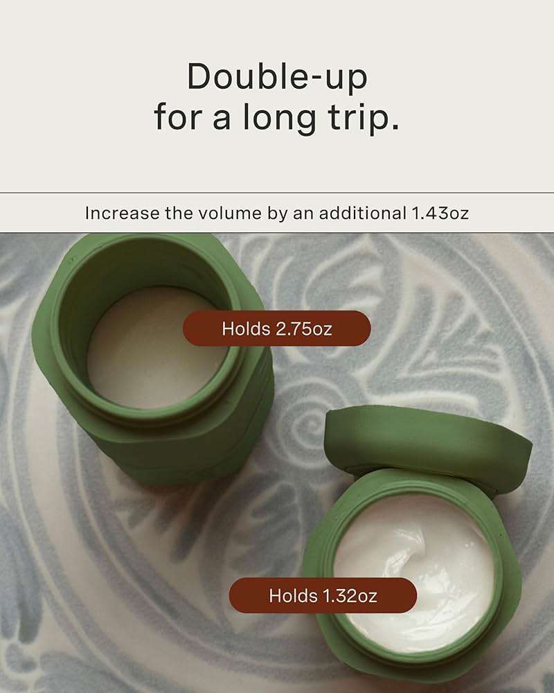 Cadence Extender - Adds Additional 1.43 fl oz - 3pk, Eucalyptus - Add On to Any Flex Magnetic Containers with Lids - TSA Approved, Leak Proof - Extension to Travel Bottles - Carry On Travel Essentials - Image 3
