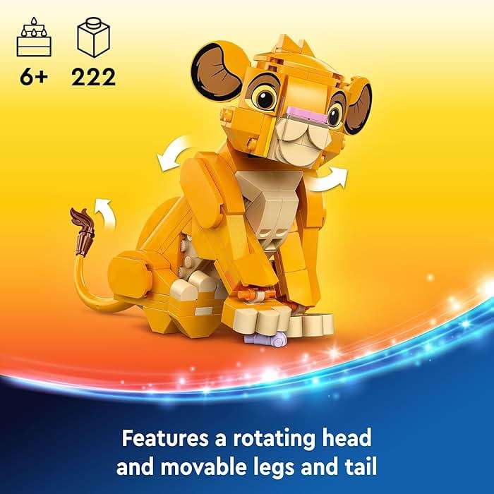 LEGO Disney Simba The Lion King Cub Building Toy - Collectible Play & Display Set - 6 Year Old Girl & Boy Birthday Gift - Detailed Model of Disney Simba - 43243 - Image 4