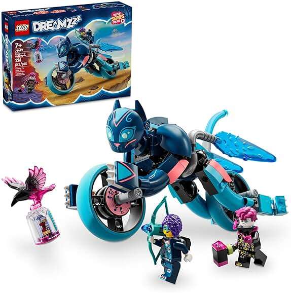 LEGO DREAMZzz Zoey’s Cat Motorcycle Bike Toy with 2 Minifigures, Creative Toy for Kids Ages 7 and Up, Rebuild an Animal Figure into a Bike, 71479 - Image 1