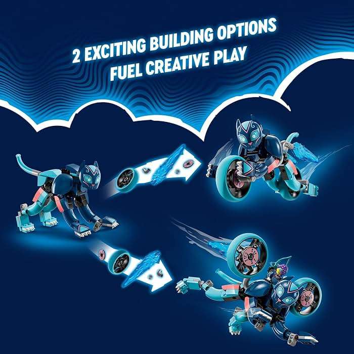 LEGO DREAMZzz Zoey’s Cat Motorcycle Bike Toy with 2 Minifigures, Creative Toy for Kids Ages 7 and Up, Rebuild an Animal Figure into a Bike, 71479 - Image 3