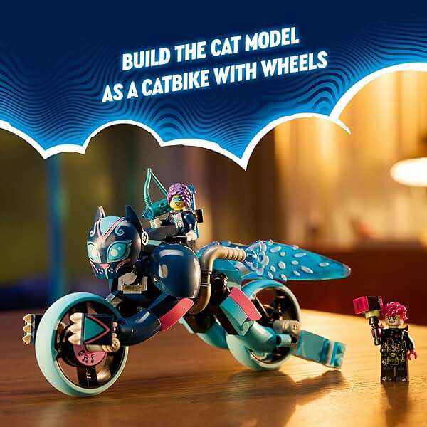 LEGO DREAMZzz Zoey’s Cat Motorcycle Bike Toy with 2 Minifigures, Creative Toy for Kids Ages 7 and Up, Rebuild an Animal Figure into a Bike, 71479 - Image 4
