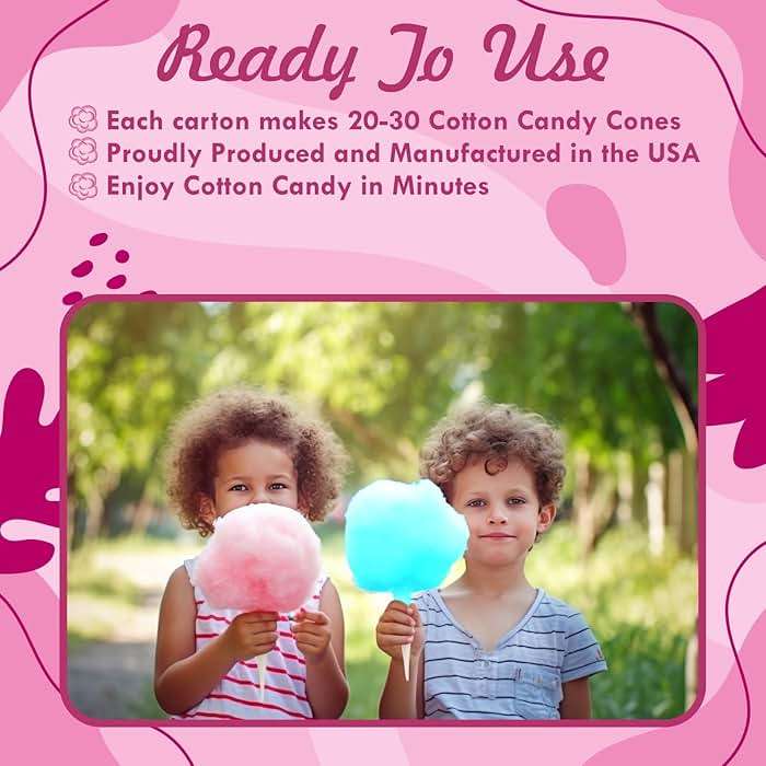 Cotton Candy Floss Sugar – Pink Vanilla & Blue Raspberry (2 Pack, 2 lb Each) | Premium Spun Sugar for Cotton Candy Machines | Perfect for Parties, Events & Home Use (2 Pack – 2 lb Jars) - Image 5