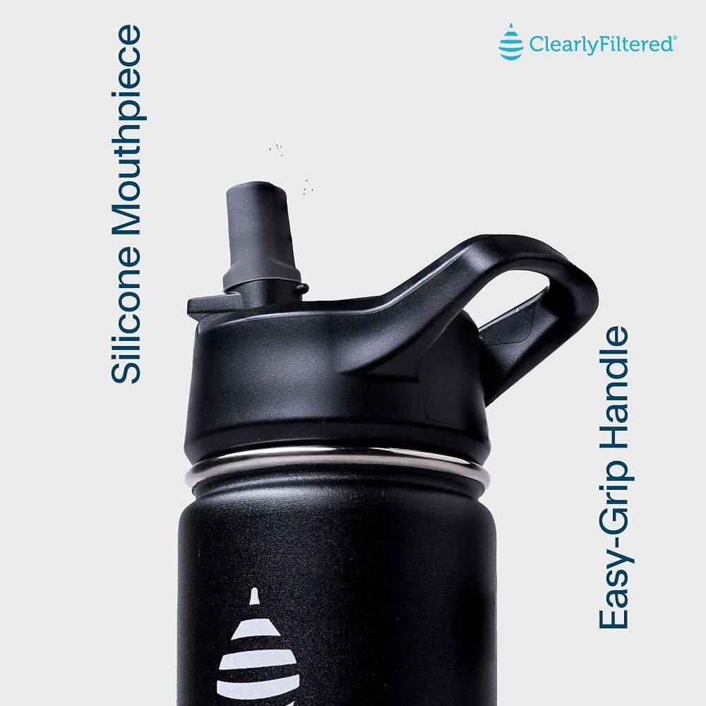 Clearly Filtered 32oz Water Bottle/Targets 220+ Contaminants/Double-Wall Insulated Stainless Steel Filtered Water Bottle BPA/BPS-Free Phthalate-Free Filters Fluoride Lead Chlorine (Teal Blue) - Image 4