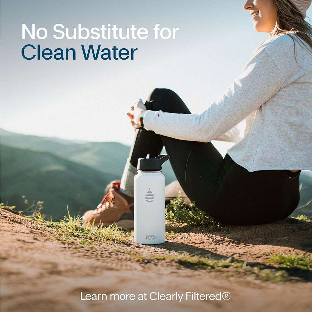 Clearly Filtered 32oz Water Bottle/Targets 220+ Contaminants/Double-Wall Insulated Stainless Steel Filtered Water Bottle BPA/BPS-Free Phthalate-Free Filters Fluoride Lead Chlorine (Teal Blue) - Image 8