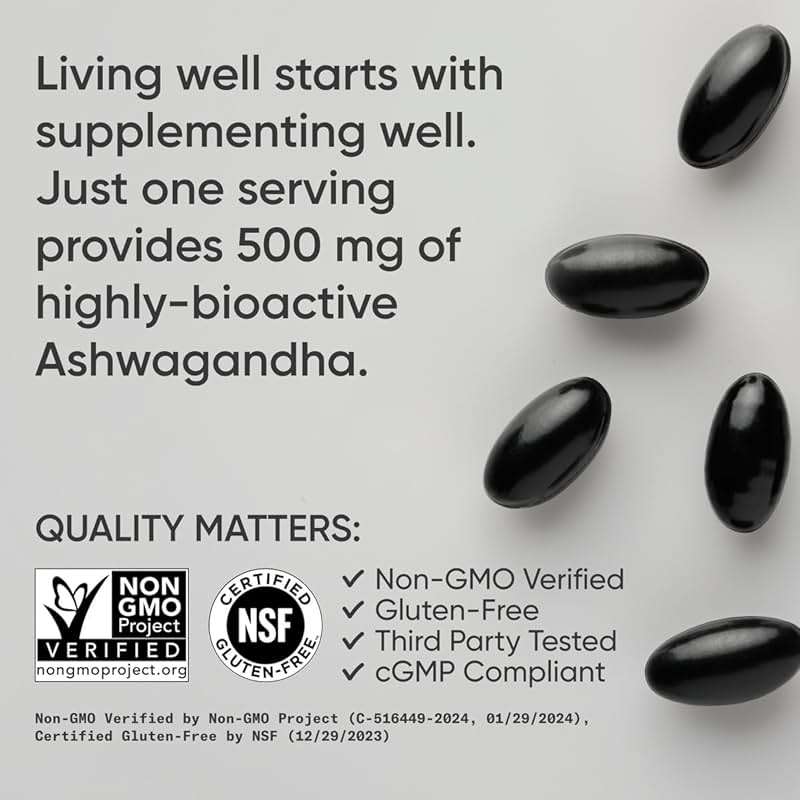 Sports Research® Ashwagandha Softgels with Coconut MCT Oil - Natural Ayurvedic Adaptogen Made with Shoden® Ashwa for Relaxation, Calm & Sleep Support - Gluten Free & Vegan Friendly - 120 Count - Image 4