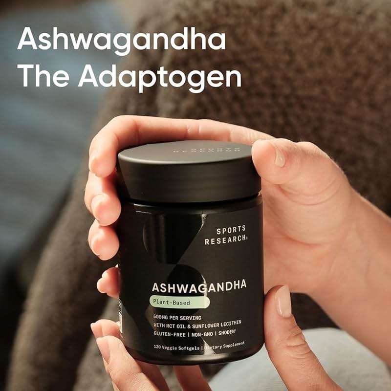 Sports Research® Ashwagandha Softgels with Coconut MCT Oil - Natural Ayurvedic Adaptogen Made with Shoden® Ashwa for Relaxation, Calm & Sleep Support - Gluten Free & Vegan Friendly - 120 Count - Image 6