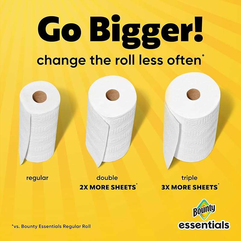 Bounty Essentials Select-A-Size Paper Towels, White, 2 Triple Rolls = 6 Regular Rolls (Packaging May Vary) - Image 12