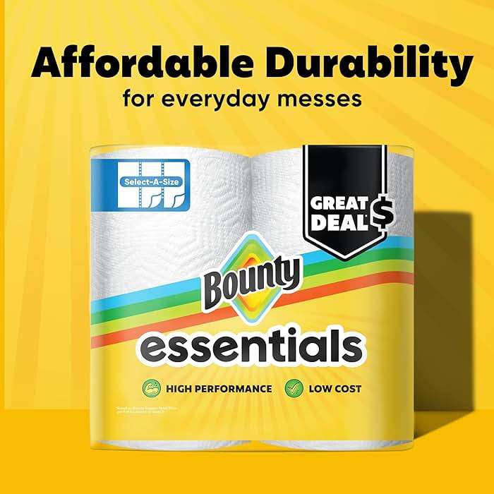 Bounty Essentials Select-A-Size Paper Towels, White, 2 Triple Rolls = 6 Regular Rolls (Packaging May Vary) - Image 4