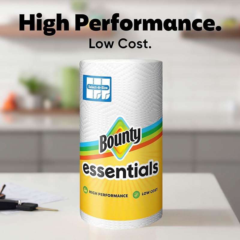 Bounty Essentials Select-A-Size Paper Towels, White, 2 Triple Rolls = 6 Regular Rolls (Packaging May Vary) - Image 9