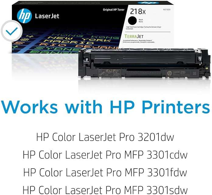 HP 218X Black High-Yield Toner Cartridge | Works with Color LaserJet Pro 3201, MFP 3301 Series | W2180X - Image 2
