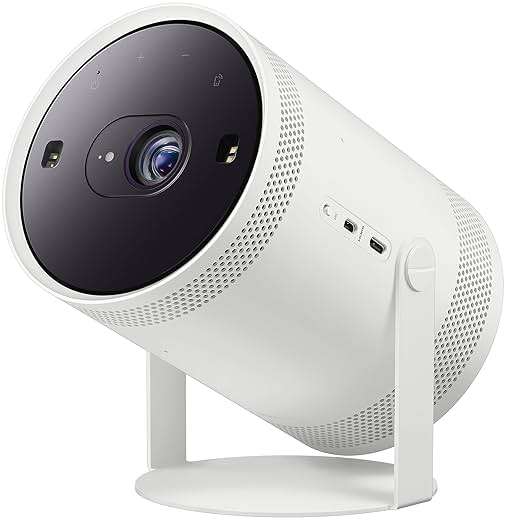 SAMSUNG 30” - 100” The Freestyle 2nd Gen with Gaming Hub Smart Portable Projector, FHD, HDR, Big Screen Home Theater Experience, 360 Sound, SP-LFF3CLAXXZA, 2023 Model, White (Renewed) - Image 1
