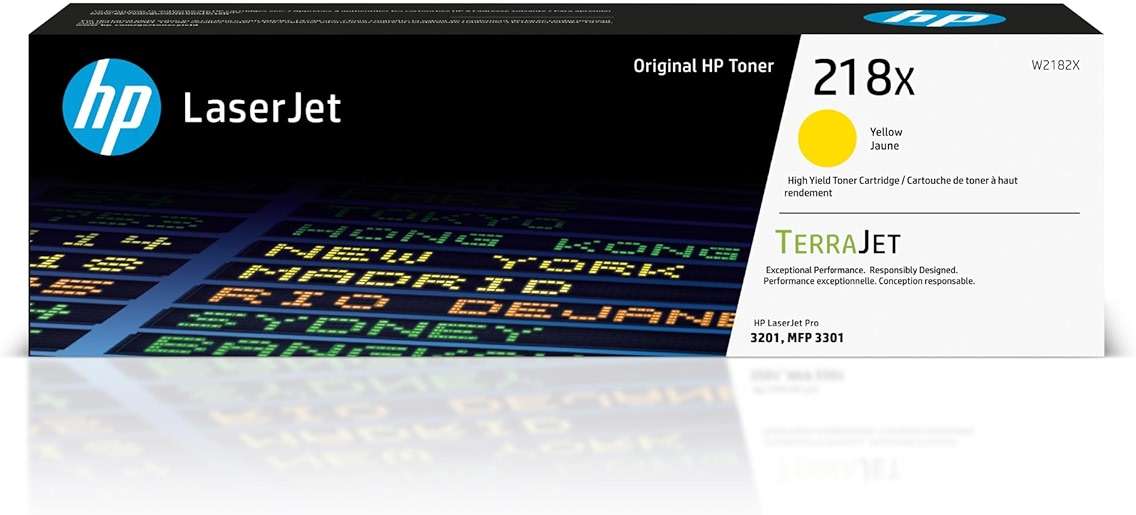 HP 218X Yellow High-Yield Toner Cartridge | Works with Color LaserJet Pro 3201, MFP 3301 Series | W2182X - Image 1