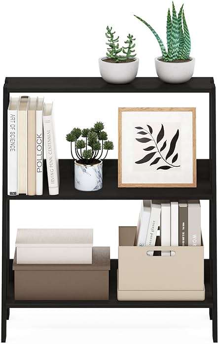 Furinno Ladder Book Shelf, 3-Tier Ladder Shelf, Open Design Bookshelf, Display Storage Bookcase, 9.3" x 23.6" x 27", Living Room, Home Office, Espresso - Image 4