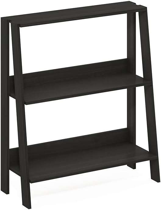 Furinno Ladder Book Shelf, 3-Tier Ladder Shelf, Open Design Bookshelf, Display Storage Bookcase, 9.3" x 23.6" x 27", Living Room, Home Office, Espresso - Image 5