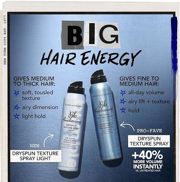 Bumble and bumble. Thickening Dryspun Texture Spray Light | Dry Texture Spray | Adds Airy Dimension and Light Hold | For Medium to Thick Straight to Curly Hair Types - Image 5