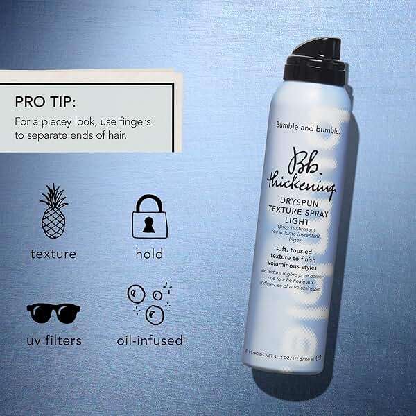 Bumble and bumble. Thickening Dryspun Texture Spray Light | Dry Texture Spray | Adds Airy Dimension and Light Hold | For Medium to Thick Straight to Curly Hair Types - Image 6