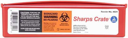 AmeriCan Goods Sharps Crate Container Safe Disposal of Waste and Needles Professional Compact Biohazard Needle and Syringe Disposal Durable Box (1pk) - Image 2