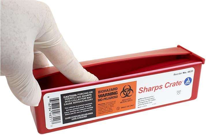 AmeriCan Goods Sharps Crate Container Safe Disposal of Waste and Needles Professional Compact Biohazard Needle and Syringe Disposal Durable Box (1pk) - Image 3