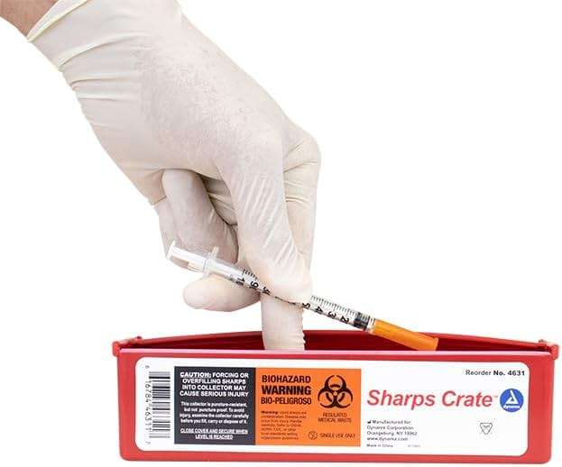 AmeriCan Goods Sharps Crate Container Safe Disposal of Waste and Needles Professional Compact Biohazard Needle and Syringe Disposal Durable Box (1pk) - Image 4