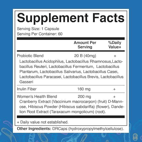 Vitamatic Vaginal Probiotics for Women – 20 Billion CFU, pH Balance & Odor Control, 60 DR Capsules with Prebiotics, Cranberry, D-Mannose, Hibiscus & Dandelion – Feminine Health & Daily Support* - Image 2