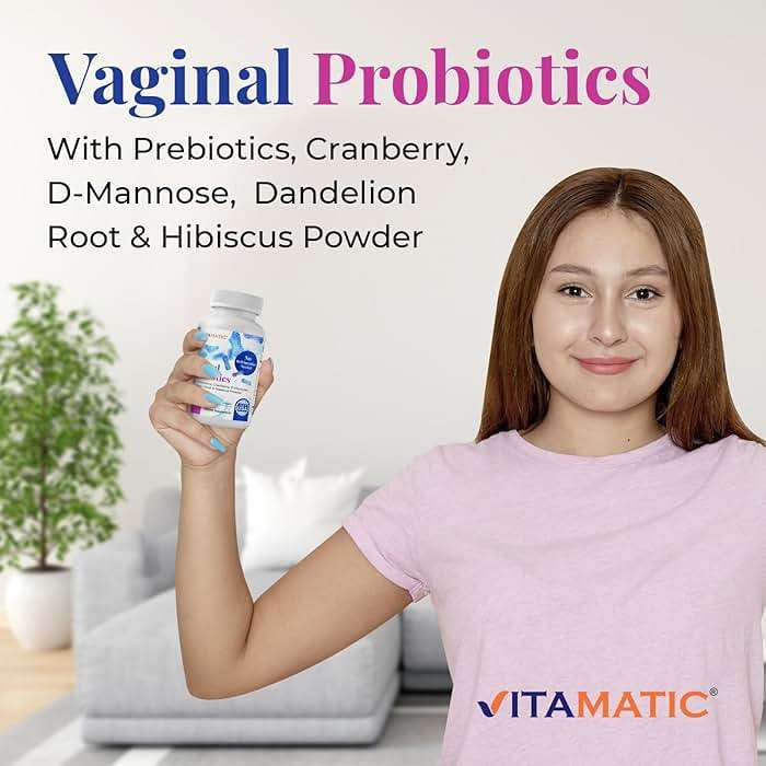 Vitamatic Vaginal Probiotics for Women – 20 Billion CFU, pH Balance & Odor Control, 60 DR Capsules with Prebiotics, Cranberry, D-Mannose, Hibiscus & Dandelion – Feminine Health & Daily Support* - Image 4