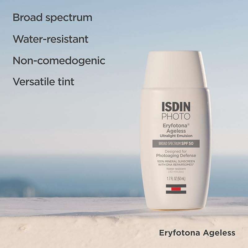 ISDIN Eryfotona Ageless Tinted Mineral Sunscreen SPF 50, Anti-Aging Face Sunscreen with Zinc Oxide, DNA Repairsomes & Vitamin E, Universal Tint No White Cast, Dermatologist Recommended - Image 5