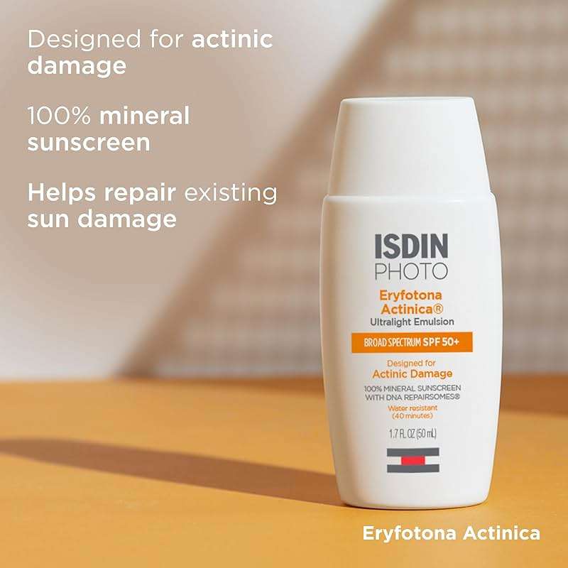 ISDIN Eryfotona Actinica SPF 50+ | Mineral Sunscreen for Face with Zinc Oxide | 100% Mineral UV Filters | No White Cast, Suitable for Sensitive Skin, Dermatologist Recommended - Image 7