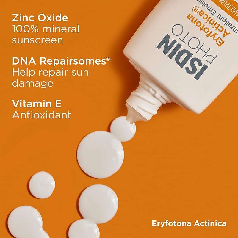 ISDIN Eryfotona Actinica SPF 50+ | Mineral Sunscreen for Face with Zinc Oxide | 100% Mineral UV Filters | No White Cast, Suitable for Sensitive Skin, Dermatologist Recommended - Image 9