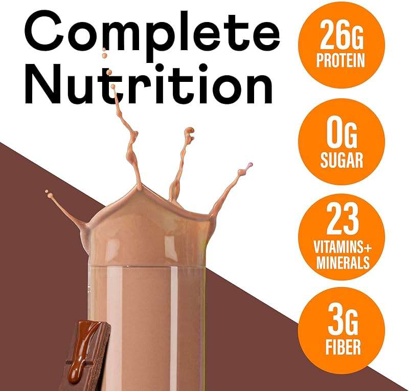 OWYN Only What You Need High Protein Shake, Chocolate Flavored, 26g Protein, 0g Sugar, 3g Fiber, Dairy Free, Plant Based Protein Drink, 12 Count - Image 2