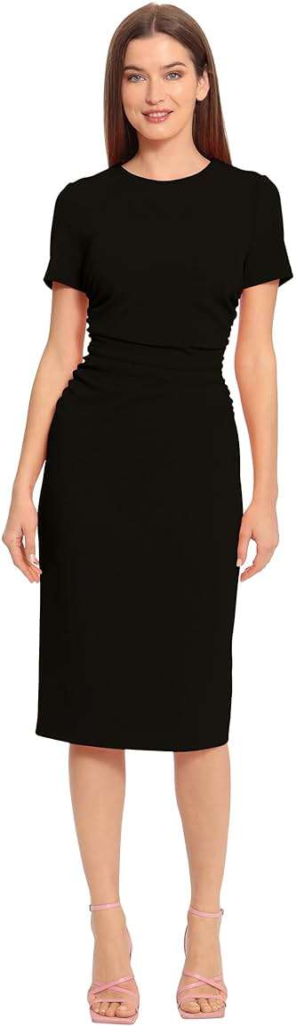 Maggy London Women's Dresses Ruched Waist Crepe Sheath Dress Workwear Office Occasion Event Guest of - Image 4