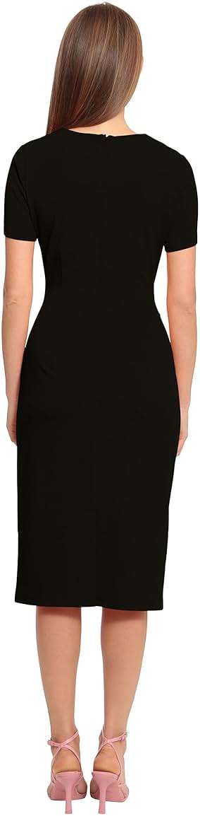 Maggy London Women's Dresses Ruched Waist Crepe Sheath Dress Workwear Office Occasion Event Guest of - Image 5