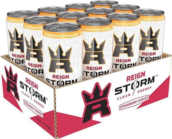 REIGN Storm, Strawberry Apricot, Fitness & Wellness Energy Drink, 12 Fl Oz | Pack of 12 - Image 3