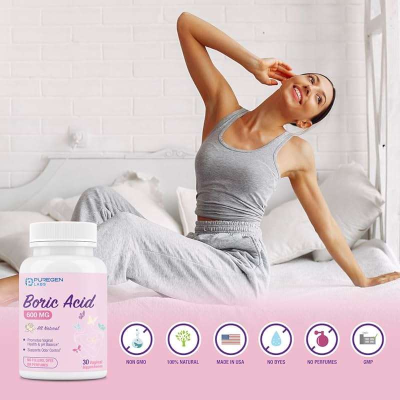 Puregen Labs Boric Acid 600 mg Vaginal Suppositories - 100% Pure | All Natural Without Dyes or Fillers | Supports Vaginal pH Balance and Odor Control (30 Count) - Image 5