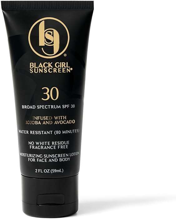 Black Girl Sunscreen SPF 30 for the Face & Body - Moisturizing Sun Protection, SPF 30, Sun Lotion for Women, Ultra Sheer, Travel Size, No White Cast for Melanin Rich Skin - 2 fl oz - Image 1