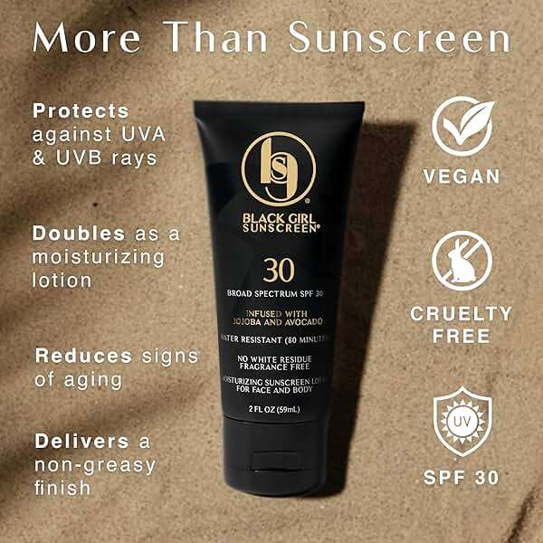 Black Girl Sunscreen SPF 30 for the Face & Body - Moisturizing Sun Protection, SPF 30, Sun Lotion for Women, Ultra Sheer, Travel Size, No White Cast for Melanin Rich Skin - 2 fl oz - Image 3