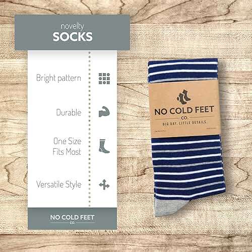 No Cold Feet Men’s Dress Socks, Fun Colorful Patterned, Mid-Calf, Cotton Blend, 4-Pack - Image 3