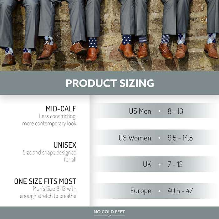 No Cold Feet Men’s Dress Socks, Fun Colorful Patterned, Mid-Calf, Cotton Blend, 4-Pack - Image 5