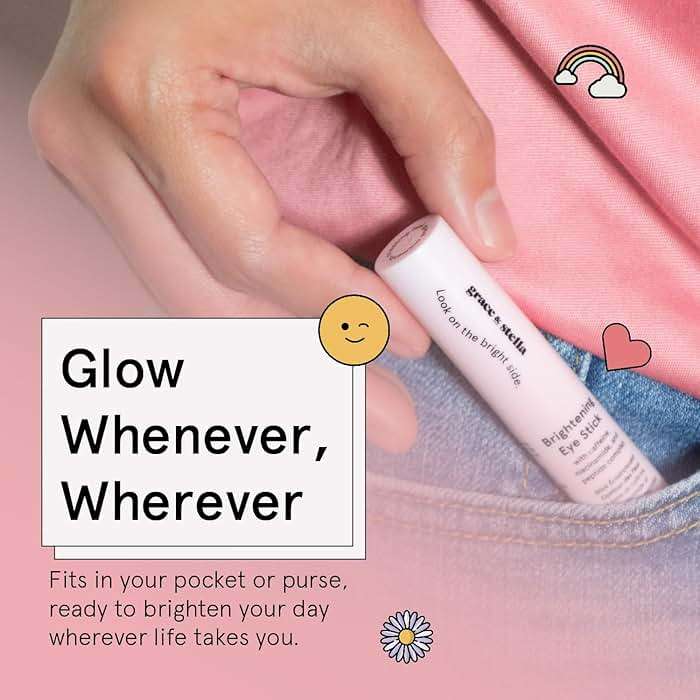 grace & stella Under Eye Brightener Balm Stick - Travel Essentials - Caffeine Eye Cream for Dark Circles, Puffiness, Wrinkles - Vegan Moisturizer Stick with Niacinamide, Hyaluronic Acid (0.13oz/3.5g) - Image 5