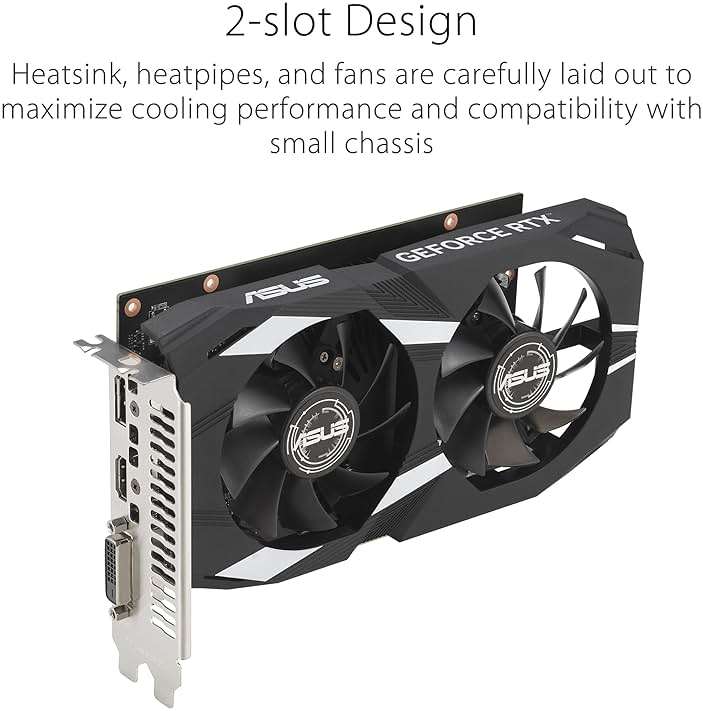 ASUS Dual NVIDIA GeForce RTX 3050 6GB GDDR6 OC Edition Gaming Graphics Card - PCIe 4.0, HDMI 2.1, DisplayPort 1.4a, 2-Slot Design, Axial-tech Fan Design, Steel Bracket, 3 Year Warranty - Image 3