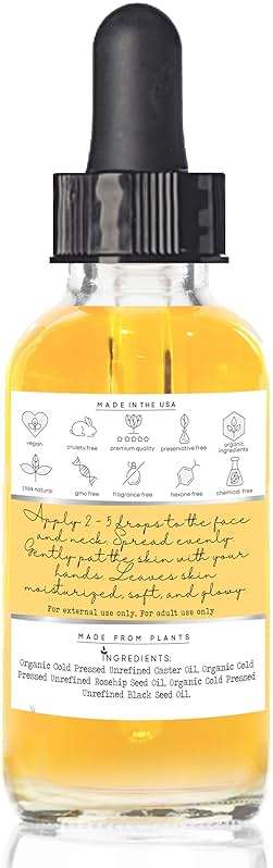 Black Seed, Rosehip & Castor Oil Organic Cold Pressed Fortifying Anti Aging Miracle Facial Moisturizer Face Oil Serum Glow Oil Hydrates Dry Wrinkled Skin Natural Skincare (1 FL OZ) - Image 2