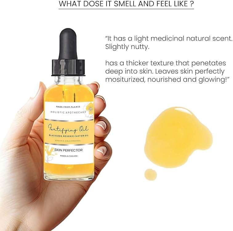 Black Seed, Rosehip & Castor Oil Organic Cold Pressed Fortifying Anti Aging Miracle Facial Moisturizer Face Oil Serum Glow Oil Hydrates Dry Wrinkled Skin Natural Skincare (1 FL OZ) - Image 6
