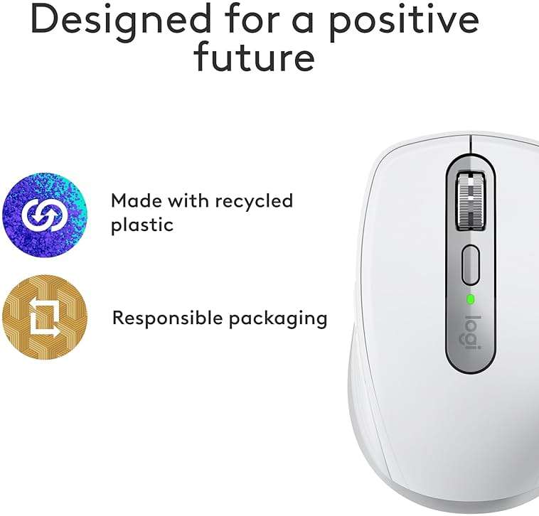 Logitech MX Anywhere 3S for Mac, Compact Wireless Bluetooth Mouse, 8K DPI Any-Surface Tracking, Quiet Clicks, USB C, Wireless Mouse for MacBook Pro, MacBook Air, iMac, iPad - Pale Grey - Image 11