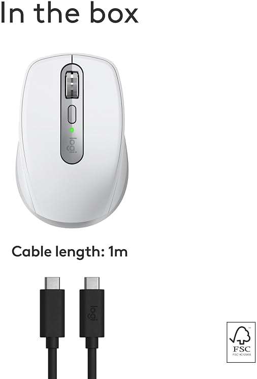 Logitech MX Anywhere 3S for Mac, Compact Wireless Bluetooth Mouse, 8K DPI Any-Surface Tracking, Quiet Clicks, USB C, Wireless Mouse for MacBook Pro, MacBook Air, iMac, iPad - Pale Grey - Image 12