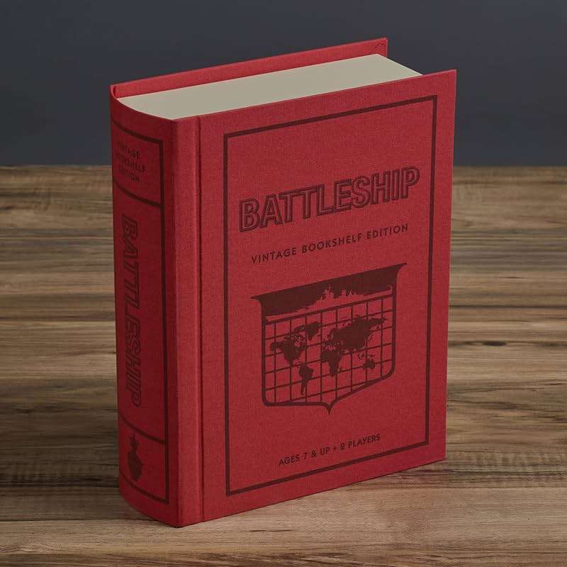 WS Game Company Battleship Vintage Bookshelf Edition Naval War Game Fabric-Wrapped Book Box, Folding Battle Cases, Vintage Display Board Games for 2 Players, Ages 7+ - Image 7