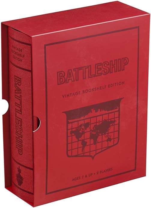WS Game Company Battleship Vintage Bookshelf Edition Naval War Game Fabric-Wrapped Book Box, Folding Battle Cases, Vintage Display Board Games for 2 Players, Ages 7+ - Image 8