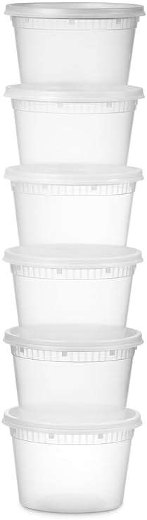 48 Clear Plastic Deli Containers with Lids, 16 oz 32 oz Combo Pack 24 Each | Airtight Disposable Food Storage Meal Prep Containers, BPA Free, Stackable, Leakproof, Microwave and Freezer Safe - Image 7